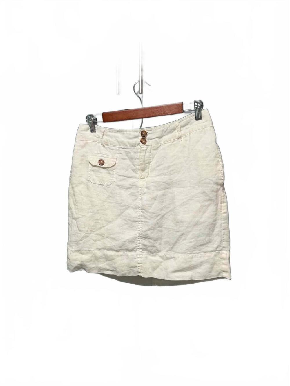 Cynthia Rowley Cream Linen Mini Skirt Size 6